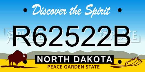 R62522B North Dakota License Plate