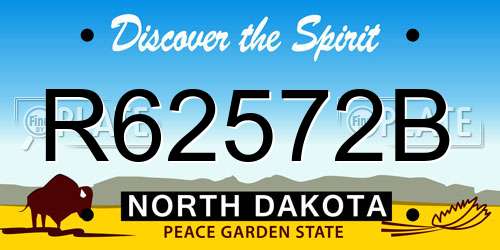 R62572B North Dakota License Plate