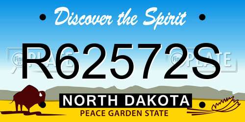 R62572S North Dakota License Plate