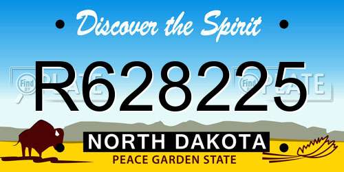 R628225 North Dakota License Plate