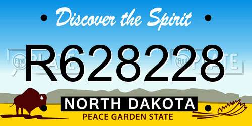 R628228 North Dakota License Plate