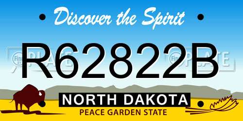 R62822B North Dakota License Plate