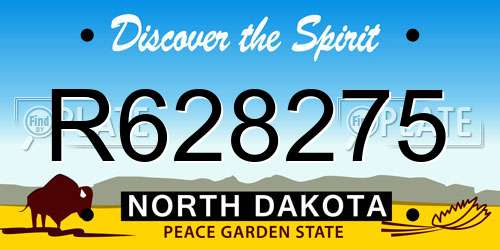R628275 North Dakota License Plate