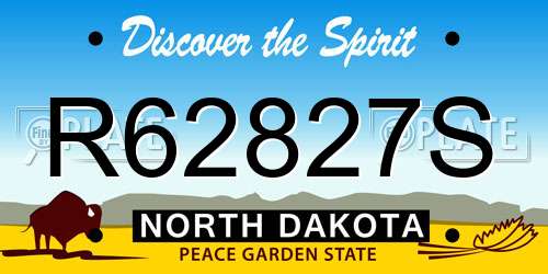 R62827S North Dakota License Plate