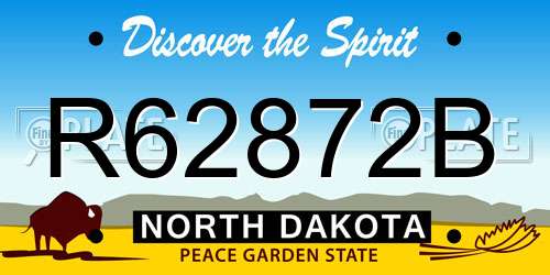 R62872B North Dakota License Plate