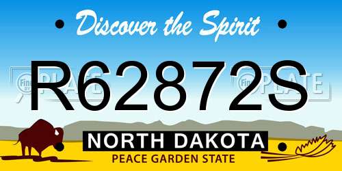 R62872S North Dakota License Plate