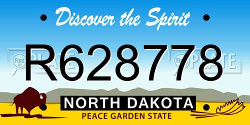 R628778 North Dakota License Plate
