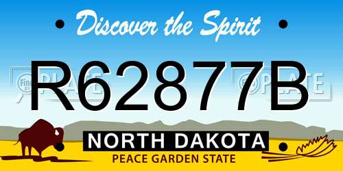 R62877B North Dakota License Plate