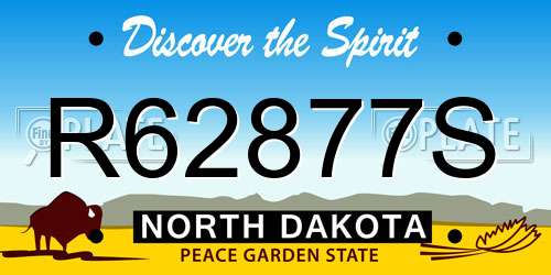R62877S North Dakota License Plate