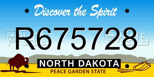 R675728 North Dakota License Plate