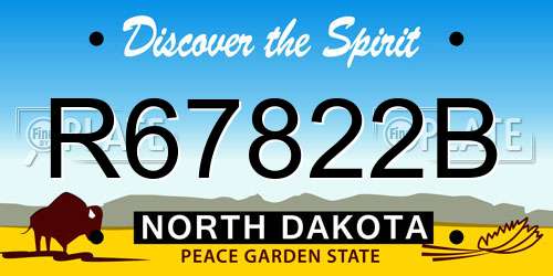 R67822B North Dakota License Plate