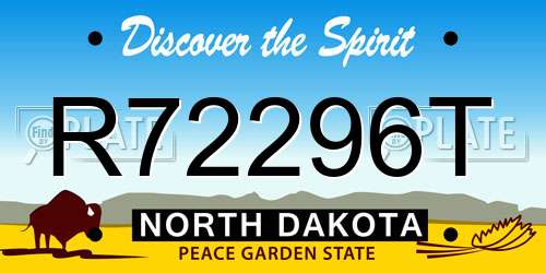 R72296T North Dakota License Plate