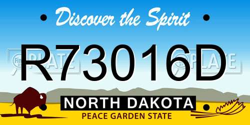 R73016D North Dakota License Plate
