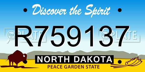 R759137 North Dakota License Plate