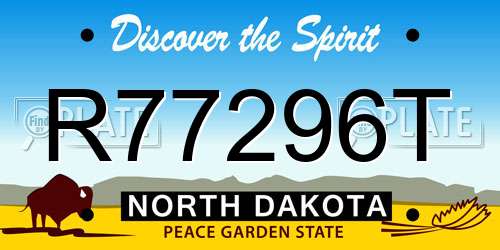 R77296T North Dakota License Plate