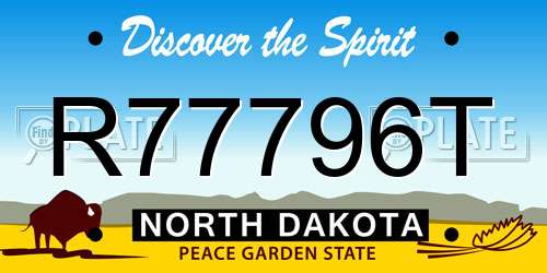 R77796T North Dakota License Plate
