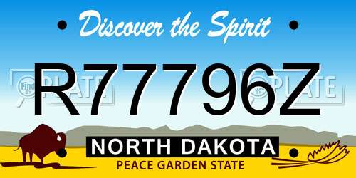 R77796Z North Dakota License Plate