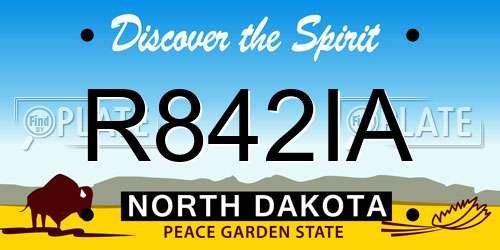 R842IA North Dakota License Plate