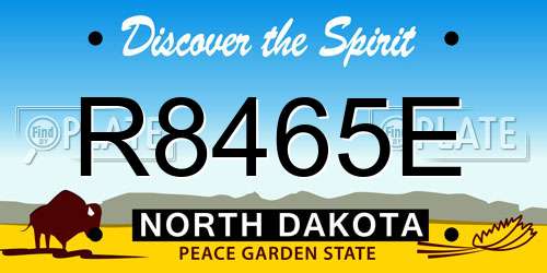 R8465E North Dakota License Plate