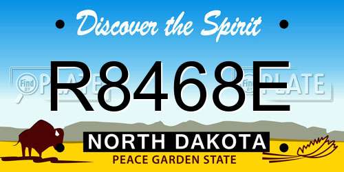 R8468E North Dakota License Plate