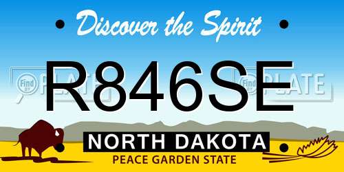 R846SE North Dakota License Plate
