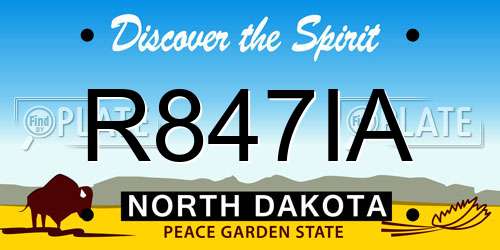 R847IA North Dakota License Plate