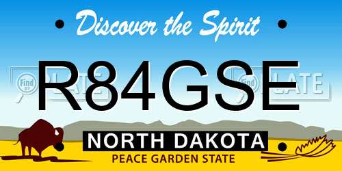 R84GSE North Dakota License Plate