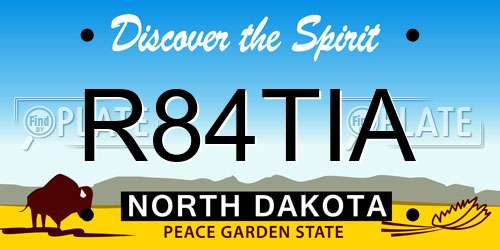 R84TIA North Dakota License Plate