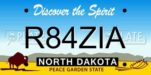 R84ZIA North Dakota License Plate