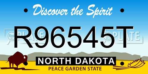 R96545T North Dakota License Plate