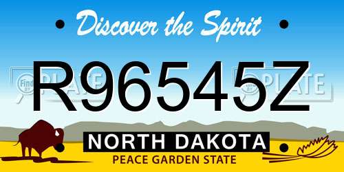 R96545Z North Dakota License Plate