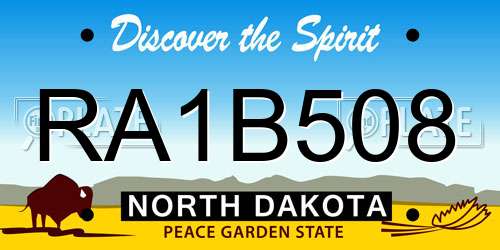 RA1B508 North Dakota License Plate