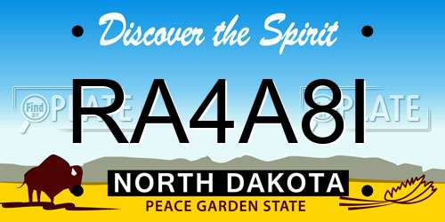 RA4A8I North Dakota License Plate