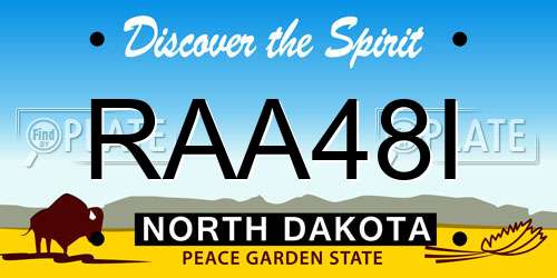 RAA48I North Dakota License Plate