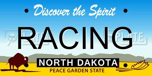 RACING North Dakota License Plate