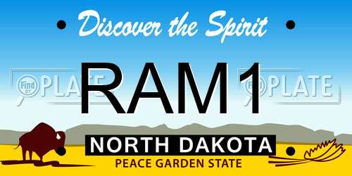 RAM1 North Dakota License Plate