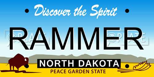 RAMMER North Dakota License Plate