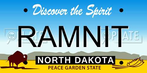 RAMNIT North Dakota License Plate