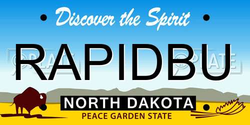 RAPIDBU North Dakota License Plate