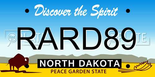 RARD89 North Dakota License Plate