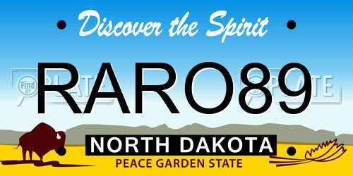 RARO89 North Dakota License Plate
