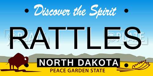 RATTLES North Dakota License Plate