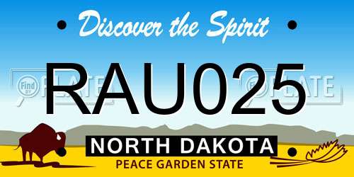 RAU025 North Dakota License Plate