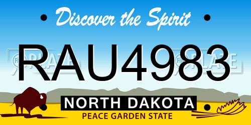 RAU4983 North Dakota License Plate