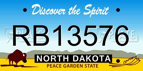 RB13576 North Dakota License Plate