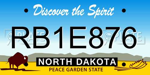 RB1E876 North Dakota License Plate