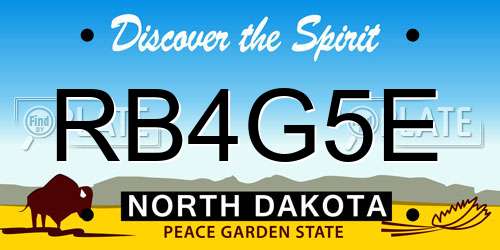 RB4G5E North Dakota License Plate