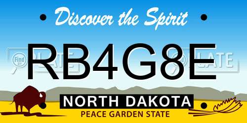 RB4G8E North Dakota License Plate