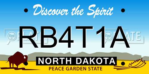 RB4T1A North Dakota License Plate