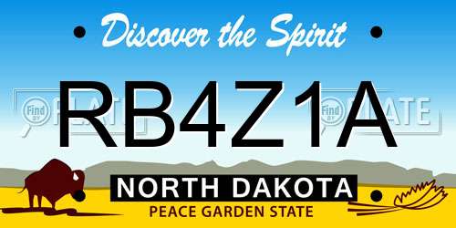 RB4Z1A North Dakota License Plate